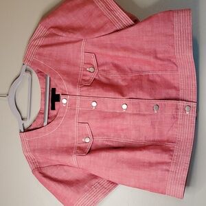 Ashley Stewart women's cropped, buttoned, short sleeve shirt/ jacket.